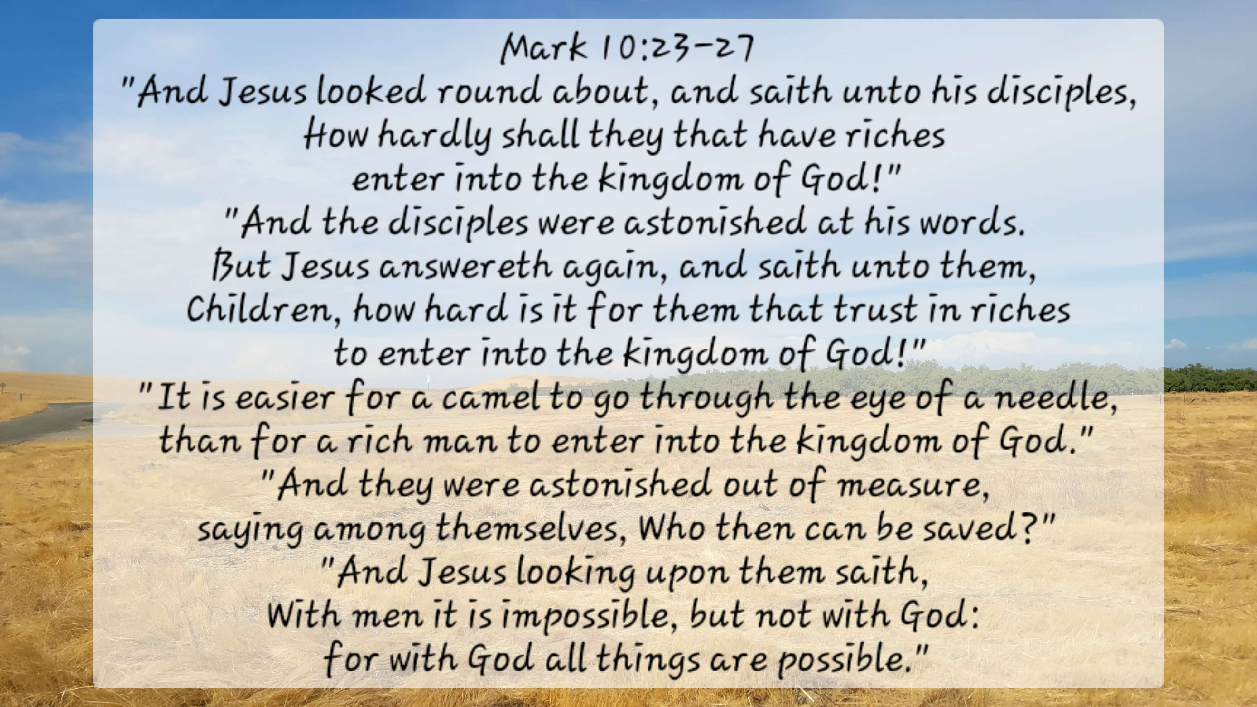 Mark 10:23-27