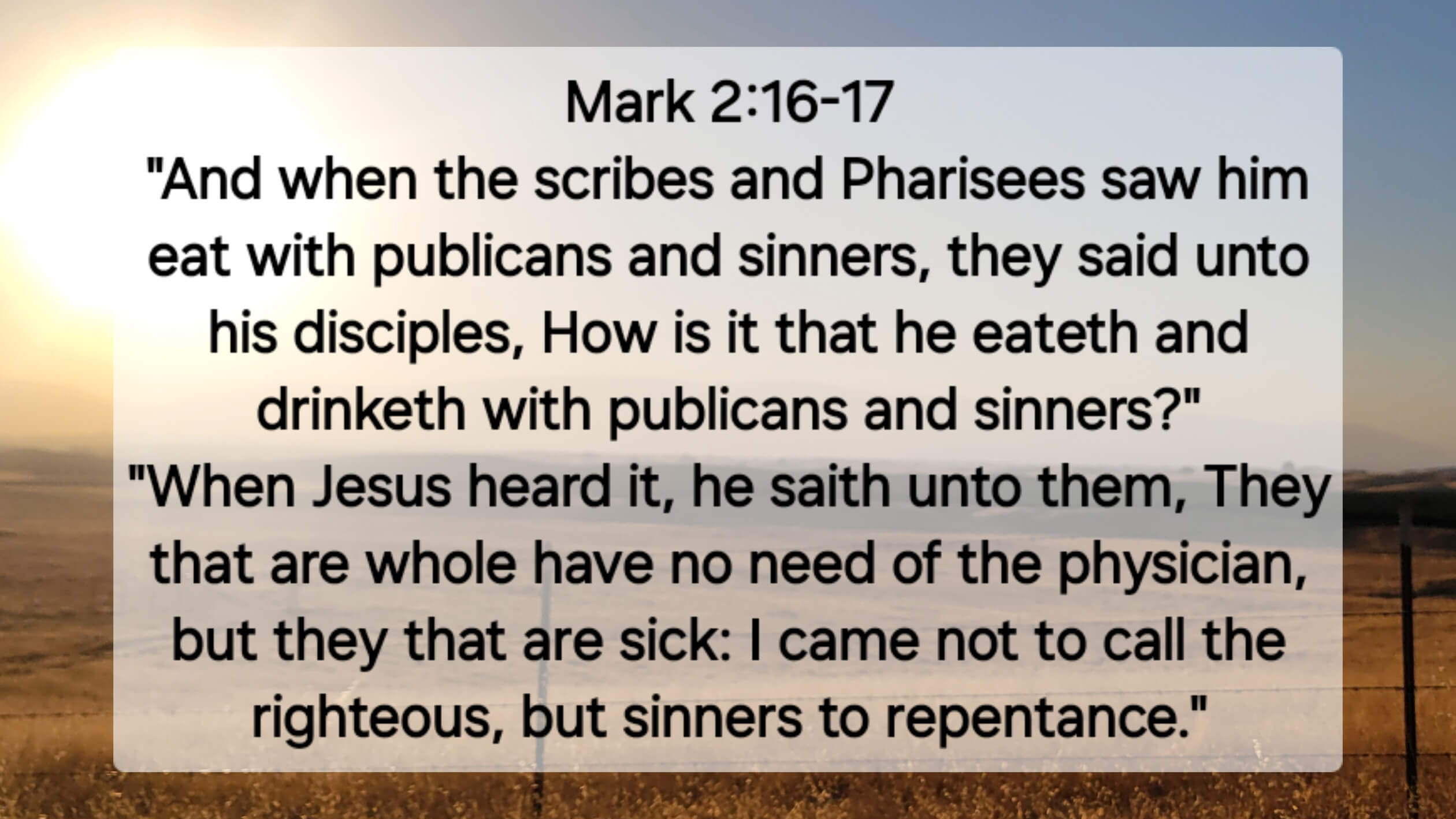 Mark 2:16-17