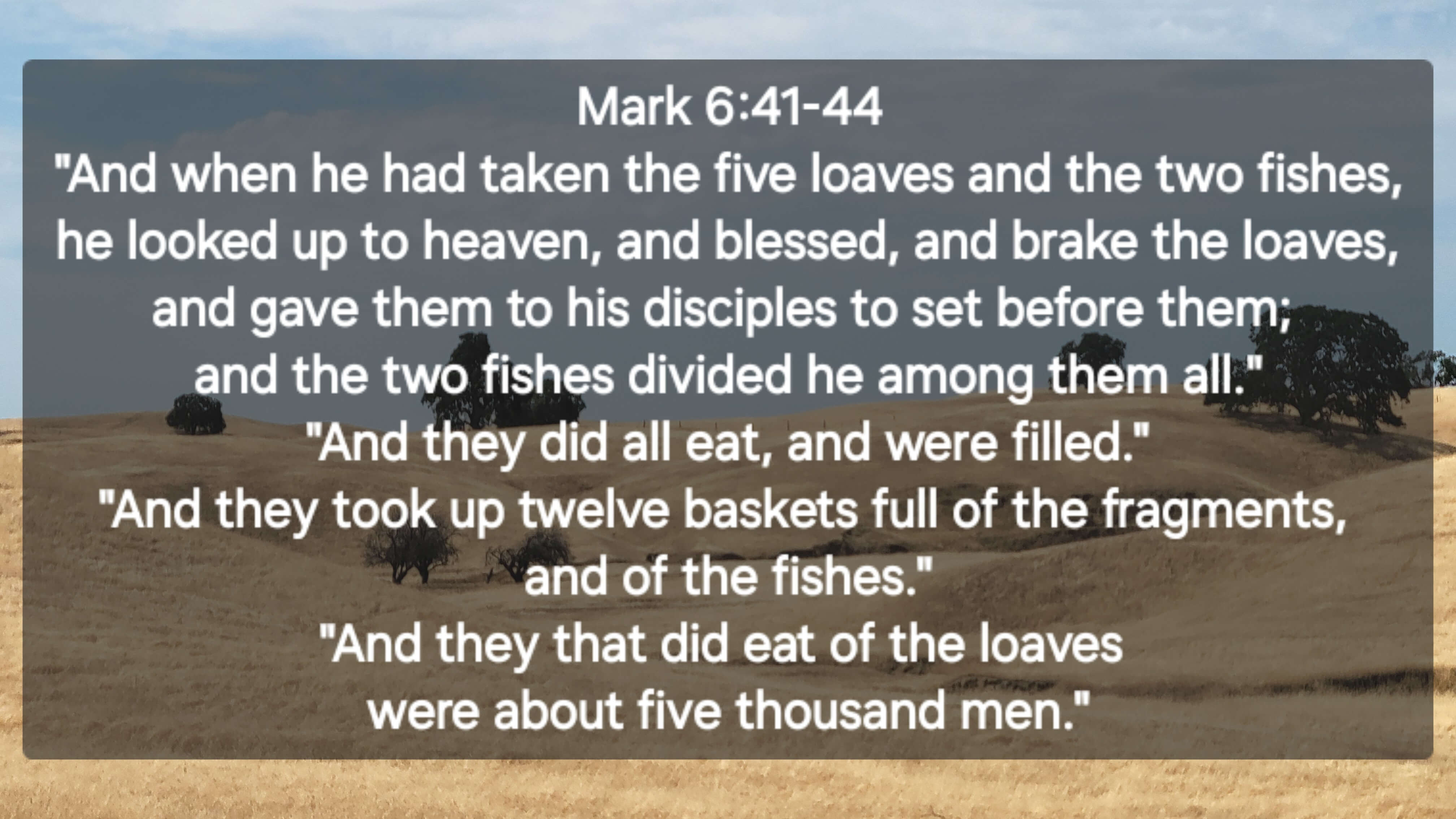 Mark 6:41-44