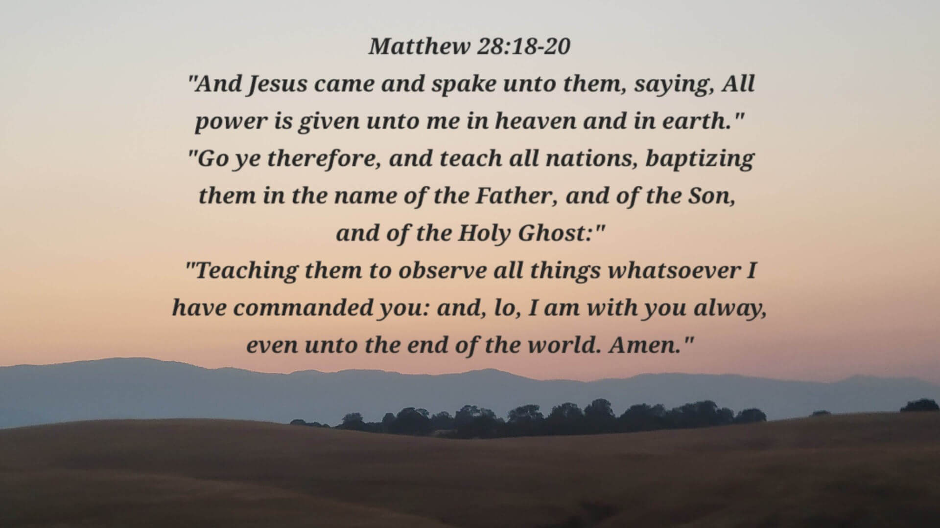 Matthew 28:18-20